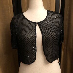 Short Sleeve Beaded Shrug